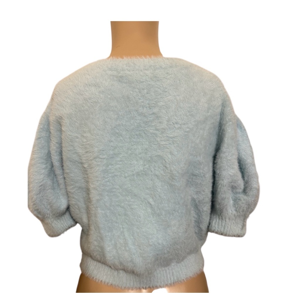 For Love And Lemons Devon cropped blue Fuzzy Cardigan - Picture 2 of 6